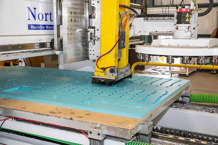 CNC machine precision-cutting poly lumber