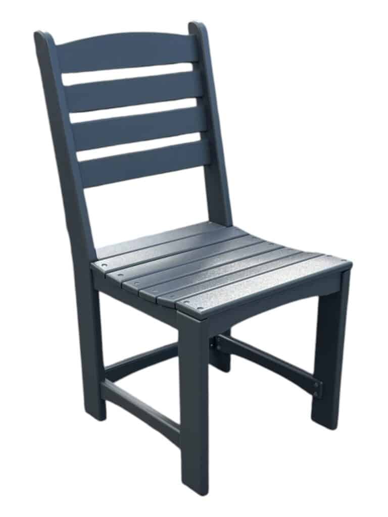Charcoal armless outdoor dining chair product listing photo