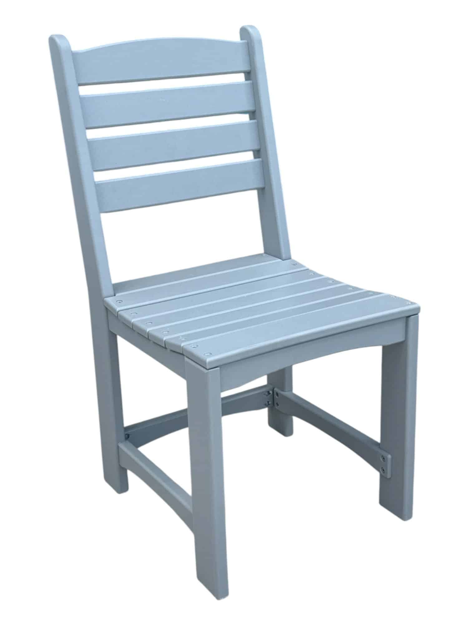 Dove gray armless outdoor dining chair