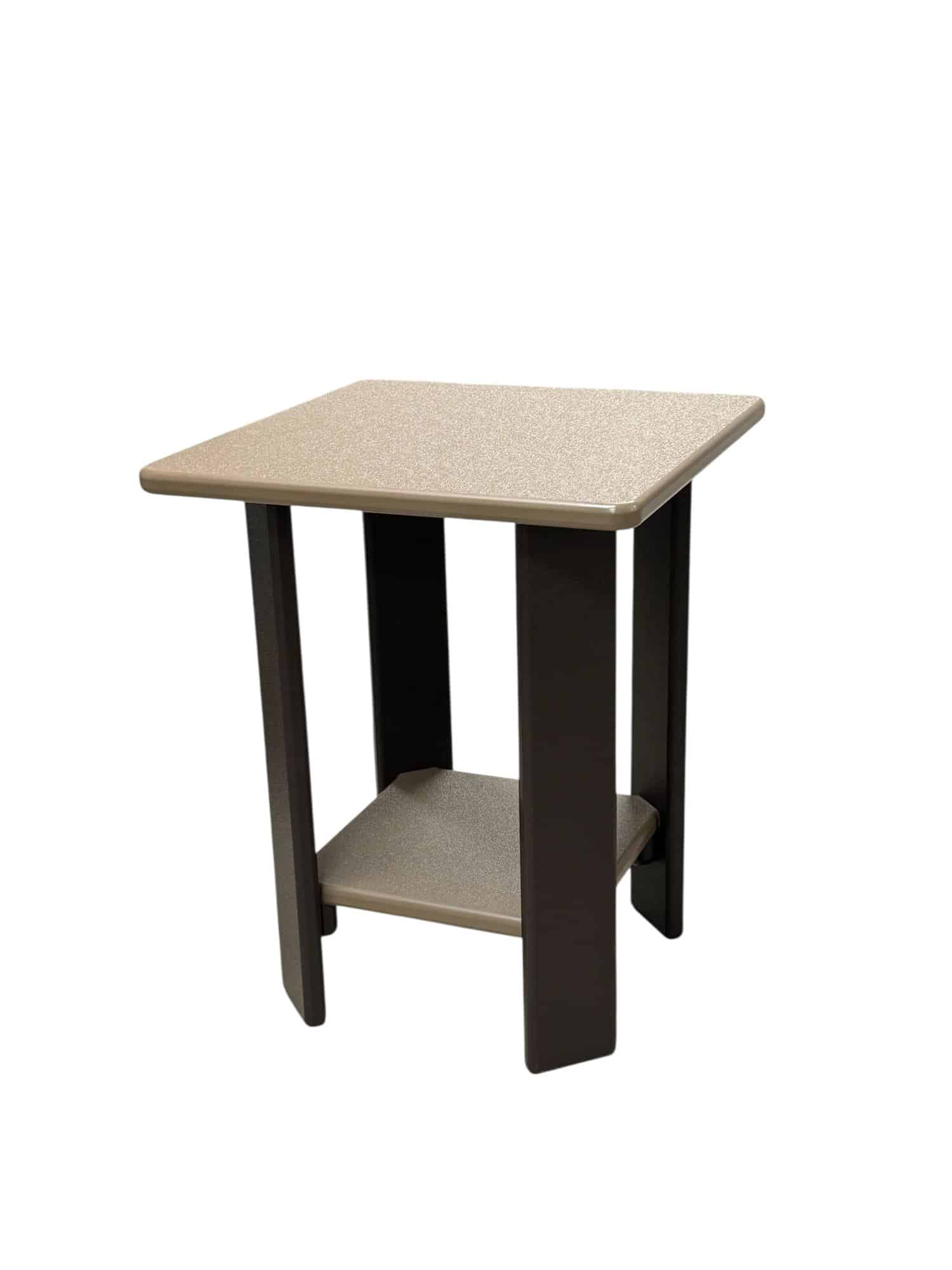 Square multicolor plastic outdoor end table