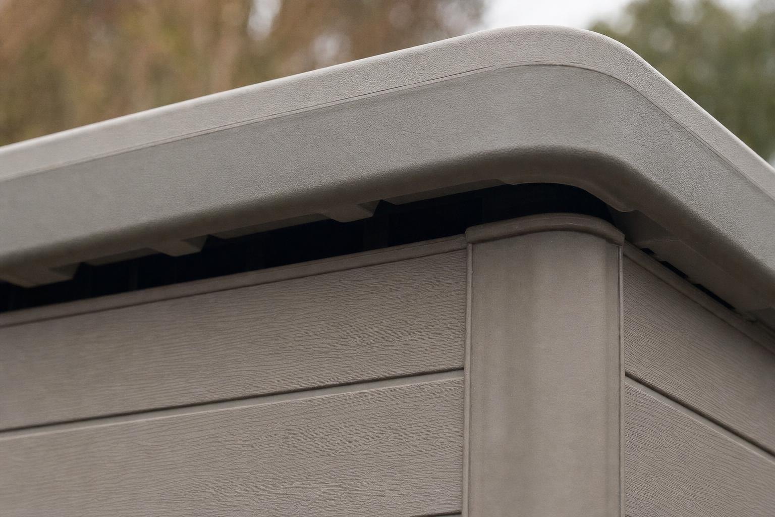 Ventilation gaps beneath a generic outdoor storage-table lid
